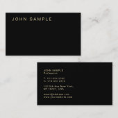 Einfache Schlichte Moderne Elegante Black Gold Sti Visitenkarte (Vorne/Hinten)