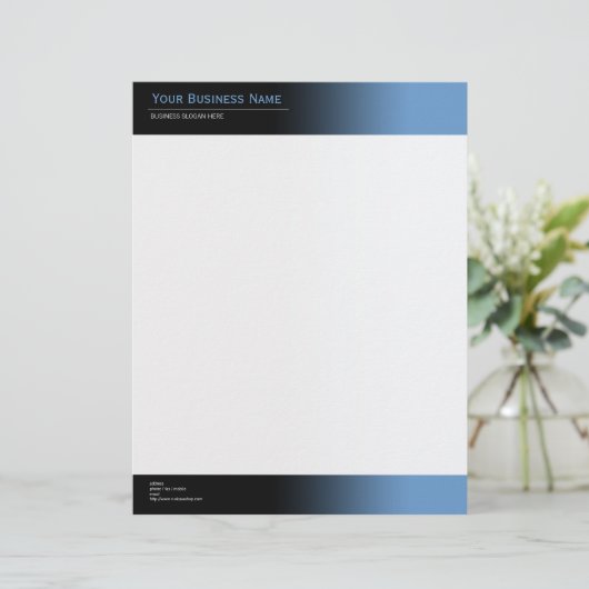 Einfache Schlichte moderne Schwarz- und Blautöne Briefbogen (Stehend Vorderseite)