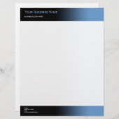 Einfache Schlichte moderne Schwarz- und Blautöne Briefbogen (Vorne/Hinten)