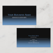 Einfache schlichte moderne schwarze u. blaue visitenkarte (Vorne/Hinten)