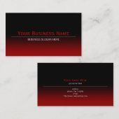 Einfache schlichte moderne schwarze u. rote visitenkarte (Vorne/Hinten)