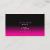 Einfache schlichte moderne schwarzes u. heißes visitenkarte (Rückseite)