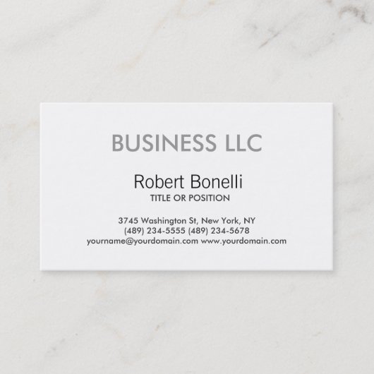 Einfache Schlichte, moderne Visitenkarte (Vorderseite)