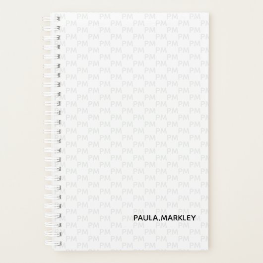 Einfache Schlichte Monogram Moderne Muster Planer (Vorderseite)