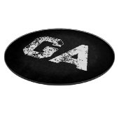 Einfache schlichte Monogramme in Schwarz-Weiß Schneidebrett (Ecke)