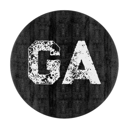 Einfache schlichte Monogramme in Schwarz-Weiß Schneidebrett (Vorderseite)