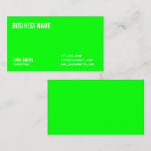 Einfache Schlichte Neon Green Consultant-Visitenka Visitenkarte (Vorne/Hinten)