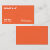 Einfache Schlichte Orange Life Coach Business Card Visitenkarte (Vorne/Hinten)