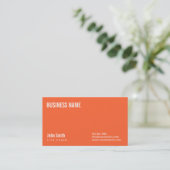 Einfache Schlichte Orange Life Coach Business Card Visitenkarte (Stehend Vorderseite)