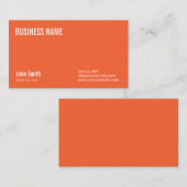 Einfache Schlichte Orange Optimizer-Visitenkarte Visitenkarte (Vorne/Hinten)