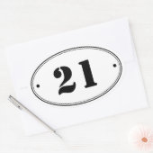 Einfache Schlichte Oval Number Stickers (Umschlag)