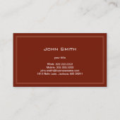 Einfache Schlichte Pferde-Visitenkarte (Rot) Visitenkarte (Rückseite)