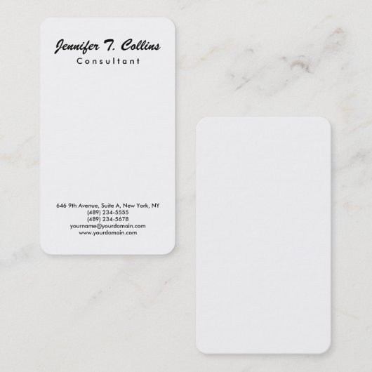 Einfache Schlichte Pinselschrift Minimalistisch Visitenkarte (Vorne/Hinten)