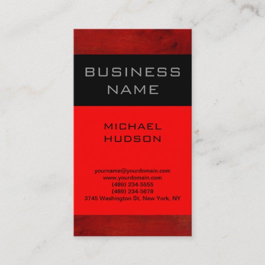 Einfache Schlichte Red Black Consultant-Visitenkar Visitenkarte (Vorderseite)
