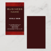 Einfache Schlichte Red Brown Consultant-Visitenkar Visitenkarte (Vorne/Hinten)