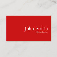 Einfache Schlichte Red Equine Dentis Business Card