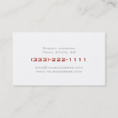 Einfache Schlichte Red Maroon Line Car Business Ca Visitenkarte (Rückseite)