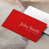 Einfache Schlichte Red Talent Agent Business Card Visitenkarte