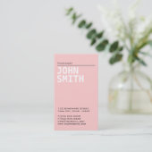 Einfache schlichte rosa Apotheker-Geschäfts-Karte Visitenkarte (Stehend Vorderseite)