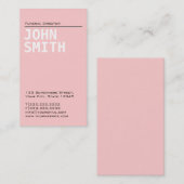 Einfache schlichte rosa Begräbnis- Geschäfts-Karte Visitenkarte (Vorne/Hinten)