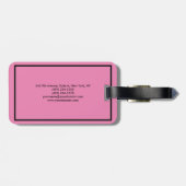 Einfache Schlichte rosa Schwarze Grenze Minimalist Gepäckanhänger (Rückseite horizontal)