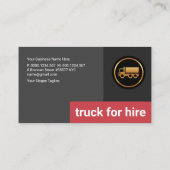 Einfache Schlichte Rot-Tab-Box LKW-Transport Visitenkarte (Rückseite)