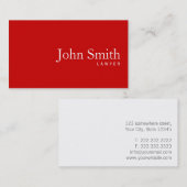 Einfache schlichte rote visitenkarte (Vorne/Hinten)