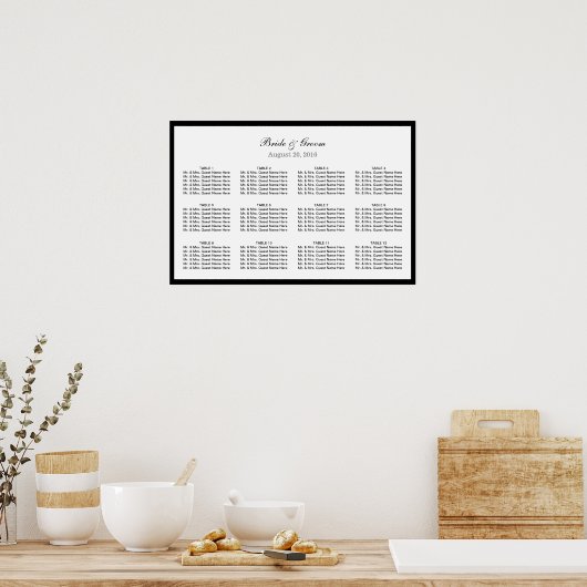 Einfache Schlichte Schnürkarte Poster (Küche)