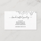 Einfache Schlichte Schwarz-Weiß-Blume Zeichnend Visitenkarte (Rückseite)