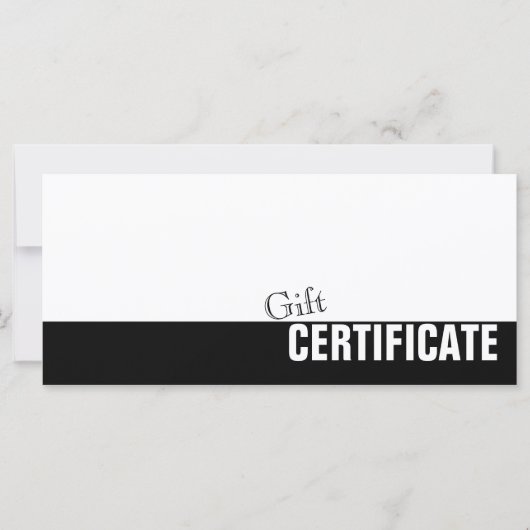 Einfache Schlichte Schwarz-Weiß-Geschenkkarte (Vorderseite)