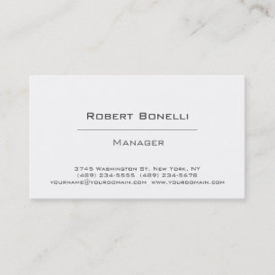 Einfache Schlichte Schwarz-weiß Manager-Visitenkar Visitenkarte