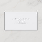 Einfache Schlichte Schwarz-weiße Grenze Minimalist Visitenkarte (Rückseite)