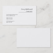 Einfache Schlichte Schwarz-weiße Visitenkarte (Vorne/Hinten)