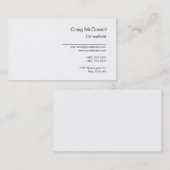 Einfache Schlichte Schwarz-weiße Visitenkarte (Vorne/Hinten)