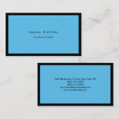 Einfache Schlichte schwarze Grenze Blau Minimalist Visitenkarte (Vorne/Hinten)