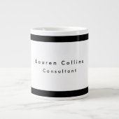 Einfache Schlichte schwarze Grenze Minimalistisch Jumbo-Tasse (Vorderseite)