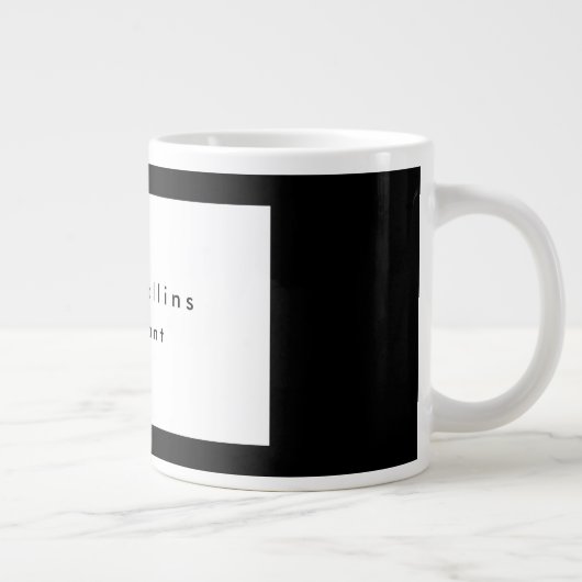 Einfache Schlichte schwarze Grenze Minimalistisch Jumbo-Tasse (Rechts)