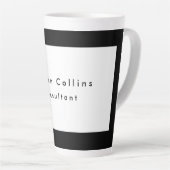 Einfache Schlichte schwarze Grenze Minimalistisch Milchtasse (Rechte Ecke)