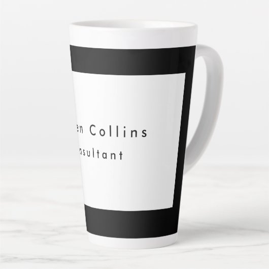 Einfache Schlichte schwarze Grenze Minimalistisch Milchtasse (Rechte Ecke)