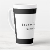 Einfache Schlichte schwarze Grenze Minimalistisch Milchtasse (Linke Ecke)