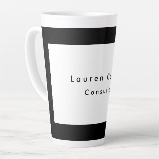 Einfache Schlichte schwarze Grenze Minimalistisch Milchtasse (Linke Ecke)