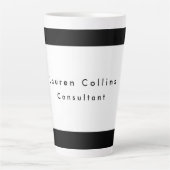 Einfache Schlichte schwarze Grenze Minimalistisch Milchtasse (Vorderseite)