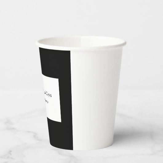 Einfache Schlichte schwarze Grenze Minimalistisch Pappbecher (Links)