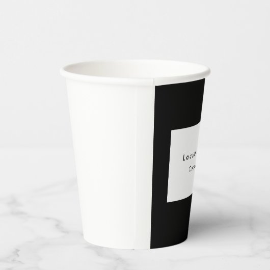 Einfache Schlichte schwarze Grenze Minimalistisch Pappbecher (Rechts)