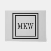 Einfache Schlichte schwarze Grenze Volltextmonogra Fußmatte (Vorderseite)