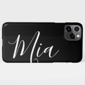 Einfache Schlichte Schwarze Kalligrafie für Kurze iPhone Hülle (Rückseite (Horizontal))