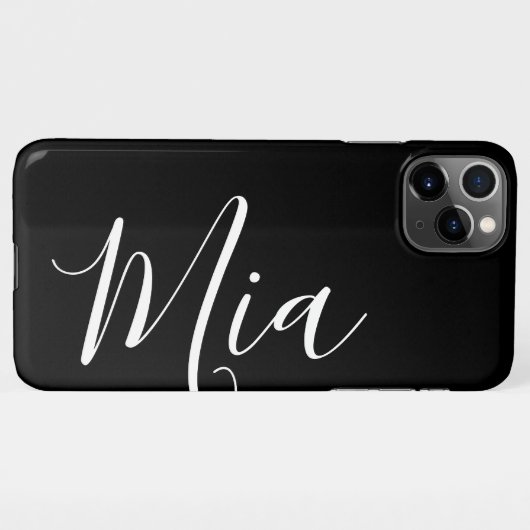 Einfache Schlichte Schwarze Kalligrafie für Kurze  iPhone Hülle (Rückseite (Horizontal))