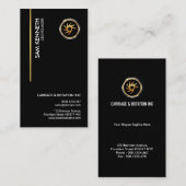 Einfache schlichte schwarze vertikale Goldlinie Visitenkarte (Vorne/Hinten)