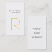 Einfache Schlichte Schwarzweiß-Monogramm-Visitenka Visitenkarte (Vorne/Hinten)