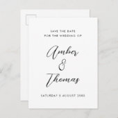 Einfache Schlichte Schwarzweißfarben und Weiß Mode Ankündigungspostkarte (Vorne/Hinten)